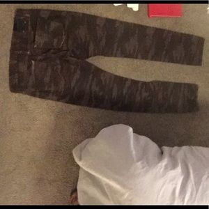 J Brand Tyler camo burgundy jeans